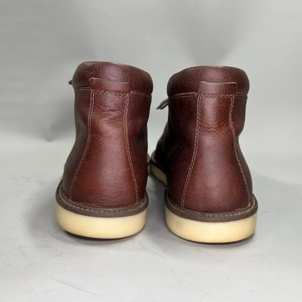 Clarks Grandin‎ Top Chukka Boots Men's 13 Brown Leather Cap Toe Lace Up Casual